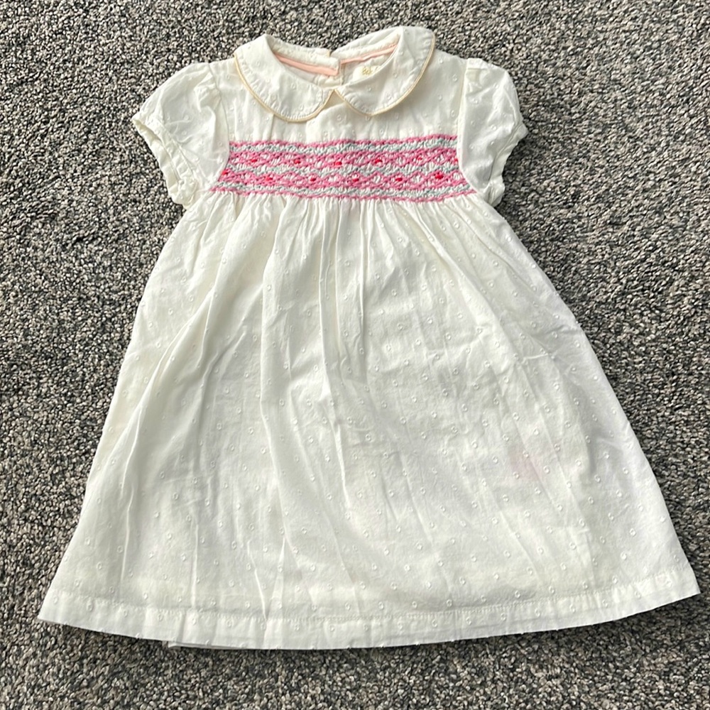 Baby Boden Ivory Swiss Dot Dress